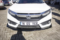 Honda Civic Sedan X 2016-2021 Frontlippe V1 (schwarz) Foto 4