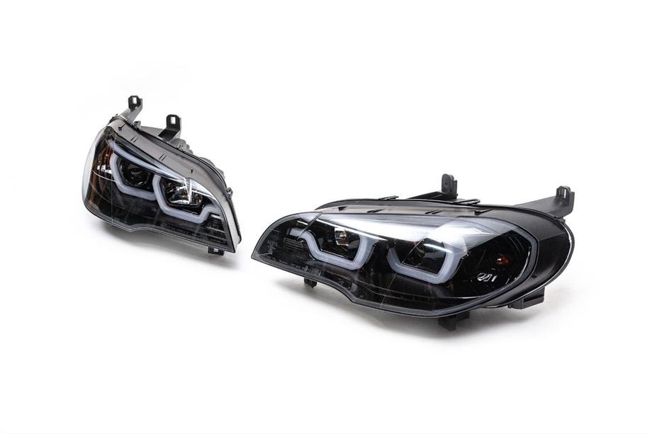 BMW X5 E70 2007-2013 Frontscheinwerfer mit LED-Beleuchtung (2 Stk, dunkel) Foto 1