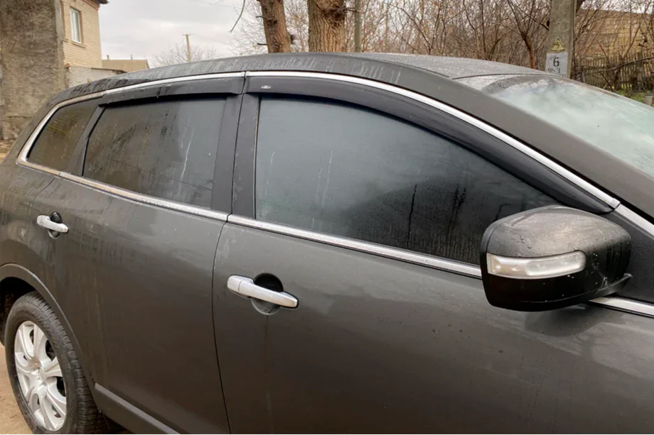 Mazda CX-9 2007-2016 Windabweiser mit Chromleisten (4 Stk, HIC) Image