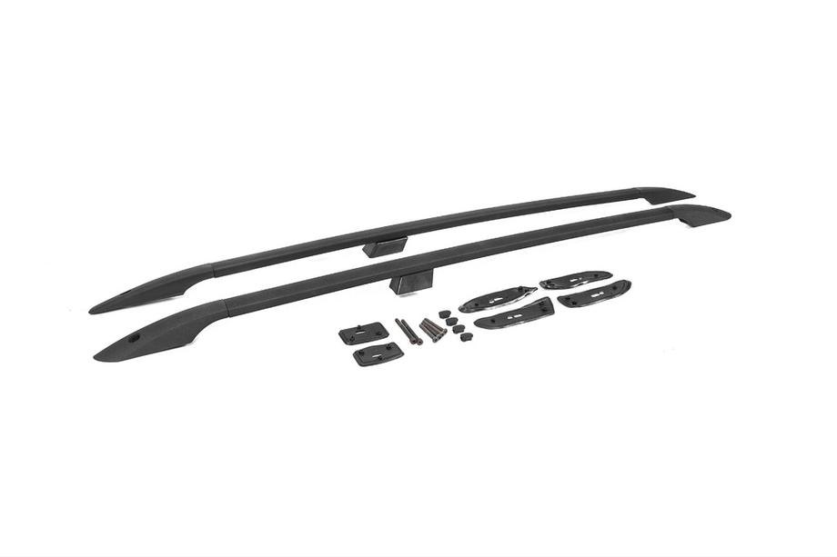 Toyota Land Cruiser 200 2007-2021 Dachreling türkisches Design (Schwarz, 2 Stk) Metallfüße Image