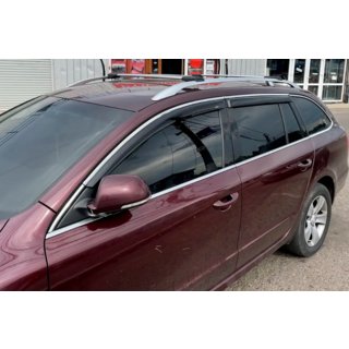 Windabweiser mit Chromleisten SW (4 Stk, HIC) Skoda Superb 2009-2015 Foto 2