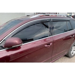 Windabweiser mit Chromleisten SW (4 Stk, HIC) Skoda Superb 2009-2015 Foto 1