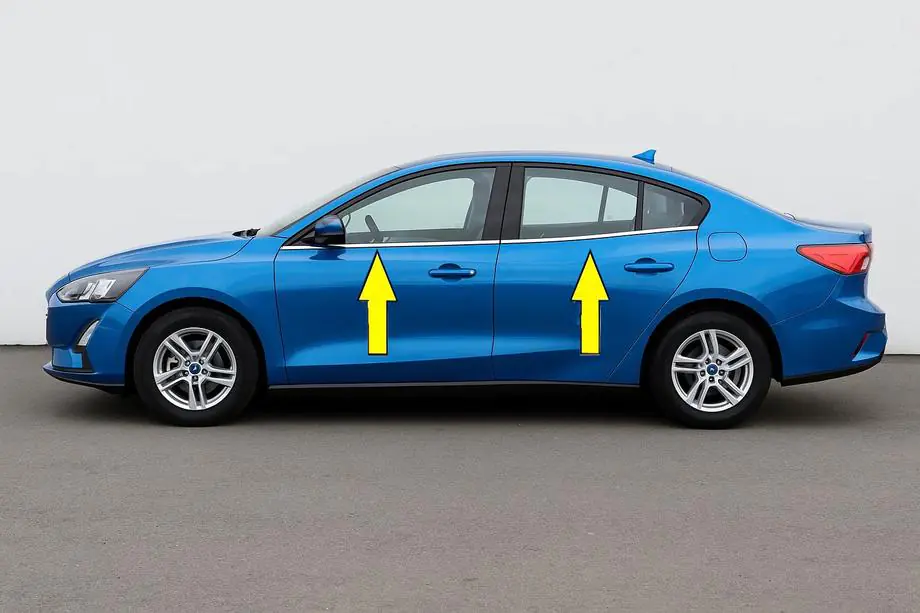 Ford Focus IV 2018- Unterer Fensterrahmen OmsaLine HB, SD (4 Stk, Edelstahl) Image