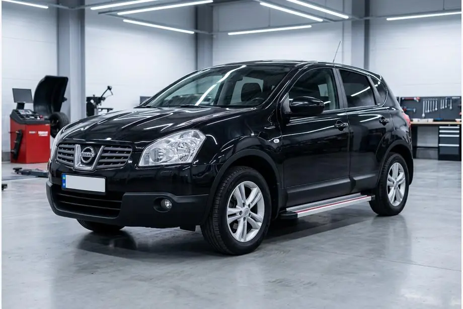 Nissan Qashqai 2007-2010 Seitenschweller Maya Rot-Grau (2 Stk., Aluminium) Image