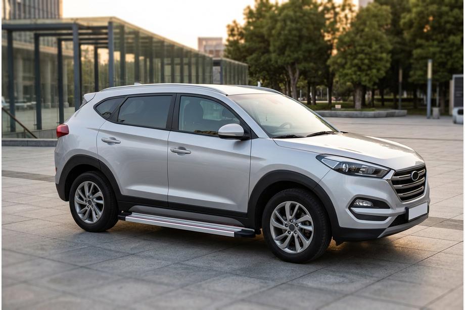 Hyundai Tucson TL 2016-2021 Seitenschweller Maya Rot-Grau (2 Stk., Aluminium) Image