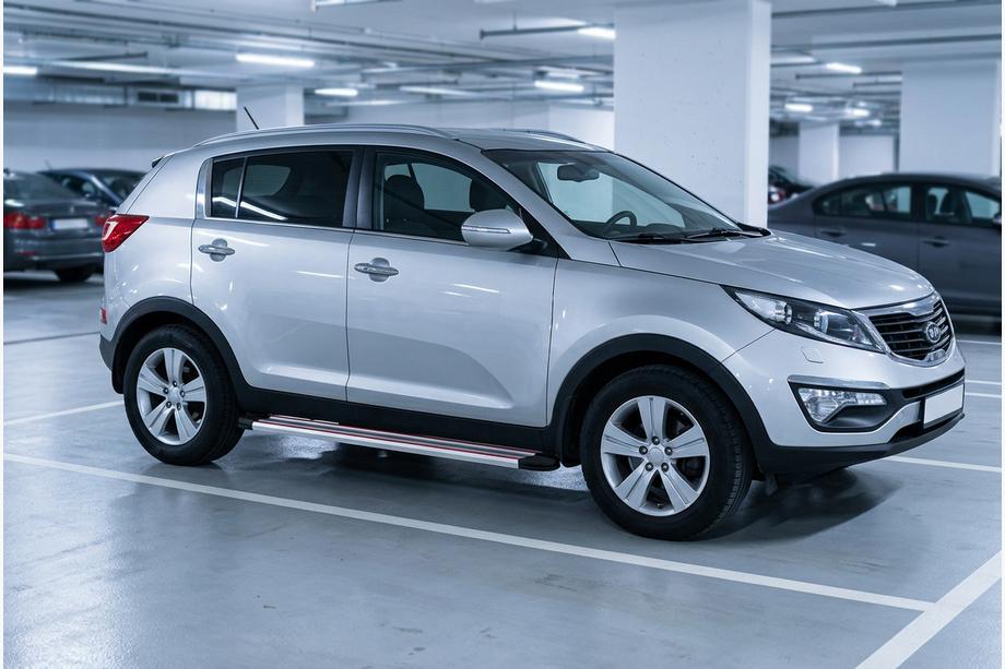 Kia Sportage 2010-2015 Seitenschweller Maya Rot-Grau (2 Stk., Aluminium) Foto 1