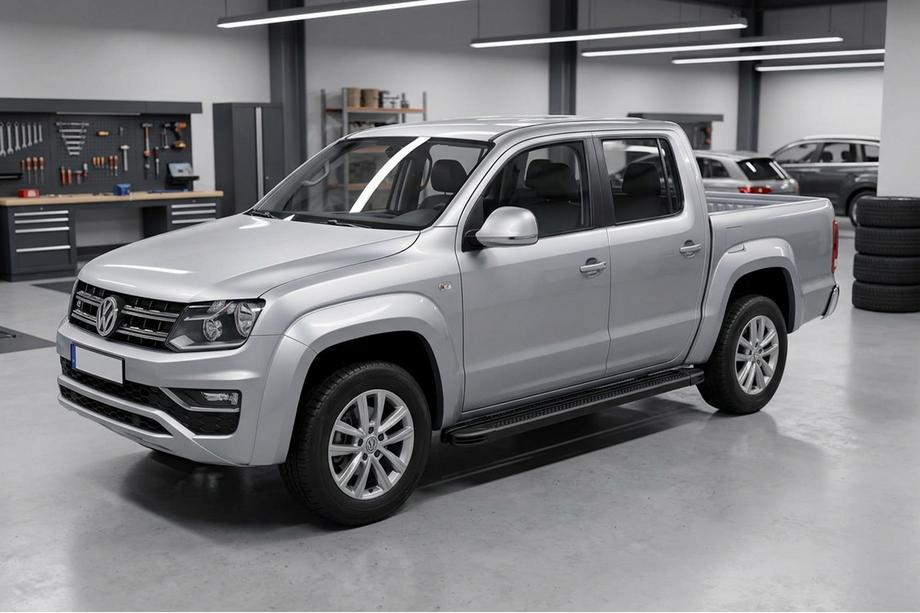 Volkswagen Amarok 2010-2022 Seitenstufen Maya V2 Schwarz (2 Stk., Aluminium) Image