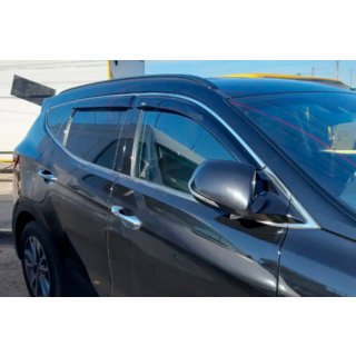 Windabweiser mit Chromleisten (4 Stk, HIC) Hyundai Santa Fe 4 2018-2023 Foto 1