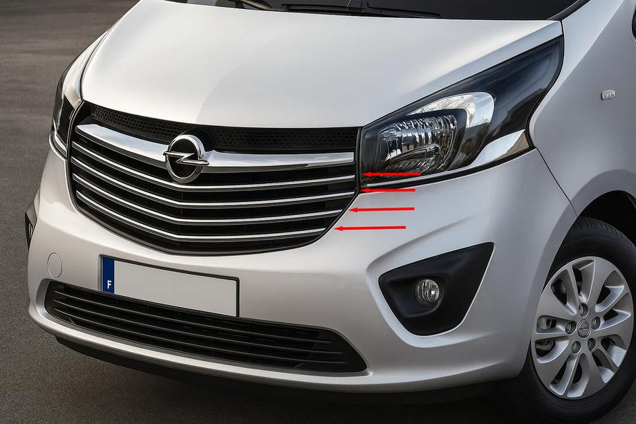 Opel Vivaro 2015-2019 Grill Blenden Carmos Edelstahl Image
