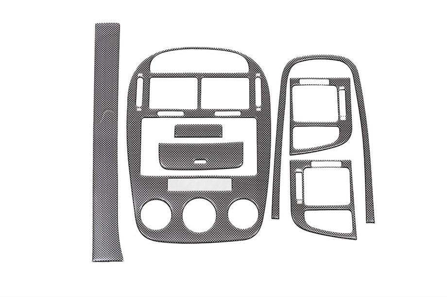 Kia Cerato 1 2004-2009 Armaturenbrett Abdeckungen 2006-2009 Carbon, Klimaanlage Image