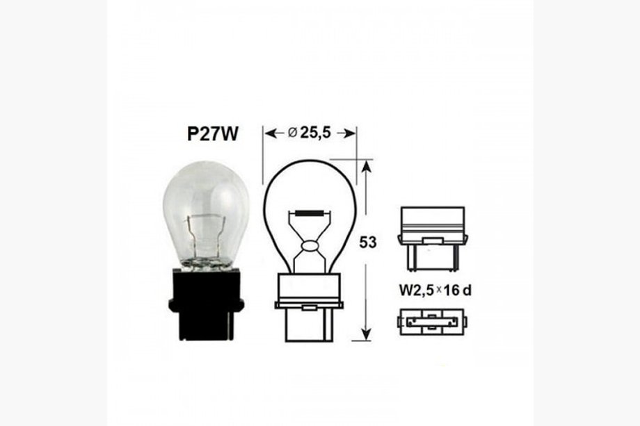 Signallampe Narva 17941 P27W 12V 27W W2,5x16d Foto 2