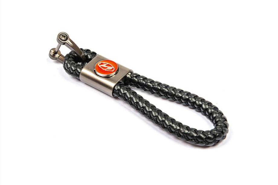 Hyundai Leder Schlüsselanhänger V1 mit Hyundai Logo Image