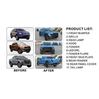 Bodykit Set (Design F150 Raptor 2015-2020) Ford Ranger 2011–2022 Foto 2