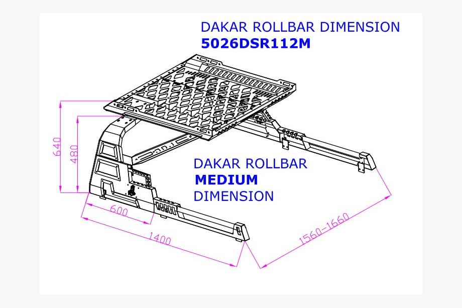 Toyota Hilux 2015- Rollbar mit Korb Dakar (ohne Rollos) Foto 3
