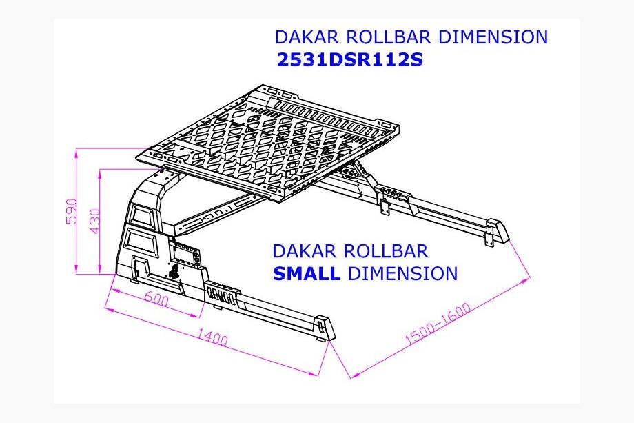Mitsubishi L200 2015-2024 Überrollbügel mit Korb Dakar Foto 5