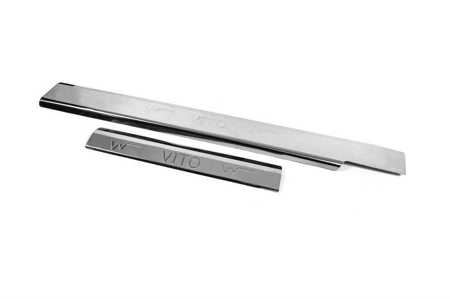 Mercedes Vito W638 1996-2003 Sonderangebot! Einstiegsleisten innen Carmos V3 (2 Stk, Edelstahl) Image