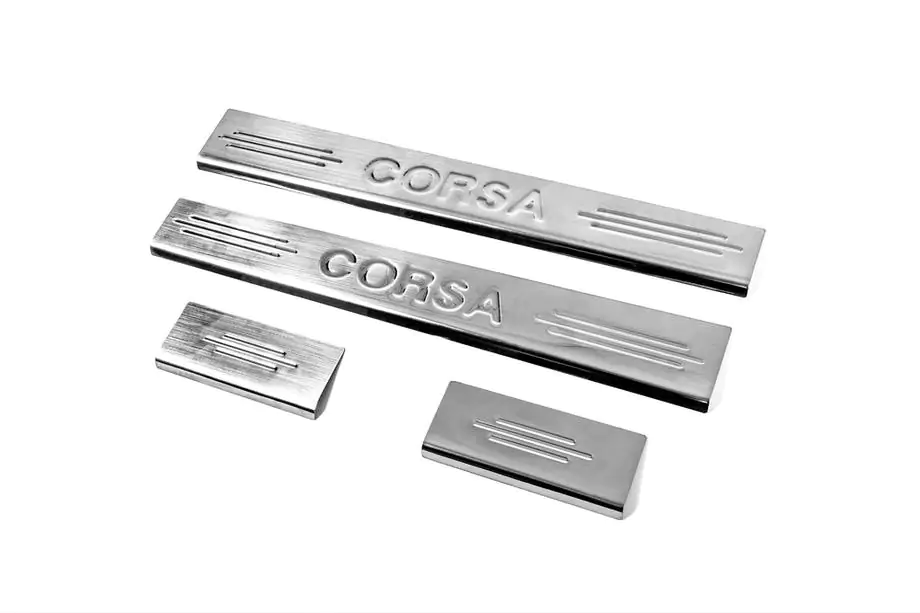 Opel Corsa C 2000-2006 Einstiegsleisten Edelstahl Carmos V2 (4 Stk) Image