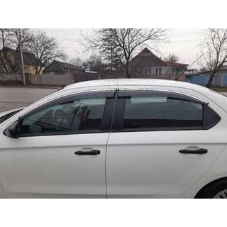 Windabweiser mit Chromleisten (4 Stk., Sunplex Chrome) Citroen C-Elysee 2013-2022 Foto 2