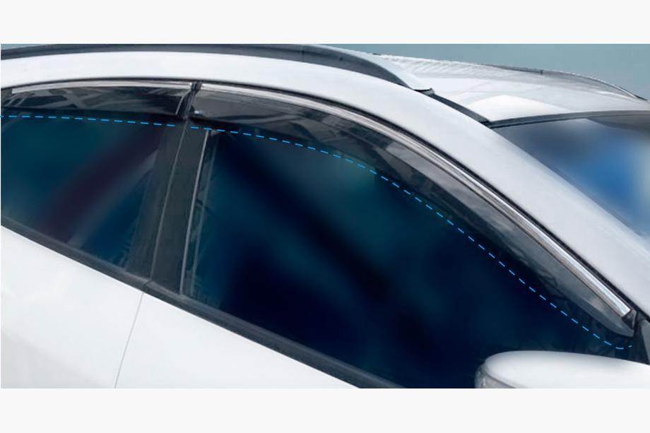 Hyundai IX-35 2010-2015 Windabweiser mit Chromleisten (4 Stk., Sunplex Chrome) Image