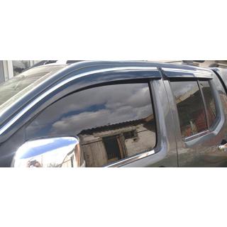 Windabweiser mit Chromleisten (4 Stk., Sunplex Chrome) Nissan Navara 2006-2015 Foto 2