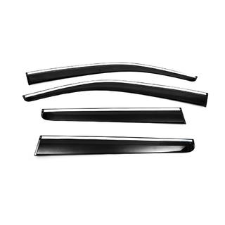 Windabweiser mit Chromleisten (4 Stk., Sunplex Chrome) Nissan Navara 2006-2015 Foto 3