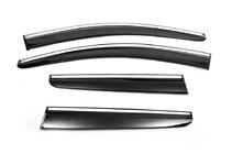 Nissan Qashqai 2010-2014 Windabweiser mit Chromleisten (4 Stk., Sunplex Chrome) Foto 2