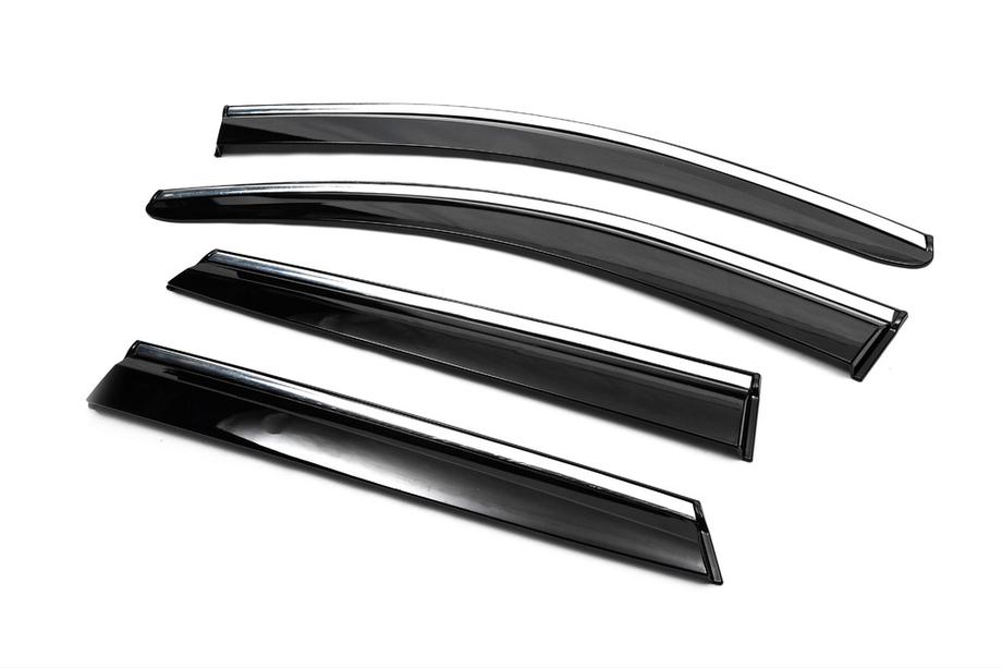 Nissan Qashqai 2014-2021 Windabweiser mit Chromleisten (4 Stk., Sunplex Chrome) Foto 8