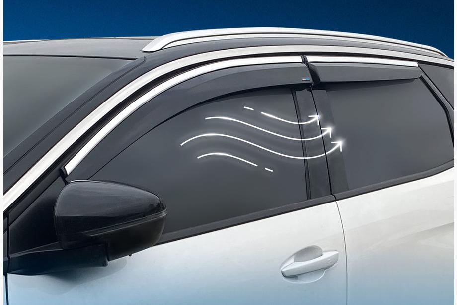 Peugeot 3008 2016-2023 Windabweiser mit Chromleisten (4 Stk., Sunplex Chrome) Image