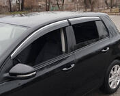 Volkswagen Golf 6 2008-2014 Windabweiser mit Chromleiste HB (4 Stk., Sunplex Chrome) Foto 1