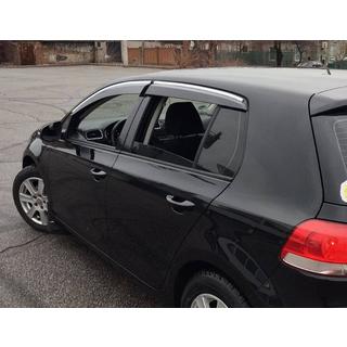 Windabweiser mit Chromleiste HB (4 Stk., Sunplex Chrome) Volkswagen Golf 6 2008-2014 Foto 3
