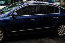 Volkswagen Passat B6 2006-2012 Windabweiser mit Chromleisten (4 Stk., Sunplex Chrome) Foto 6