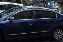 Volkswagen Passat B6 2006-2012 Windabweiser mit Chromleisten (4 Stk., Sunplex Chrome) Foto 3
