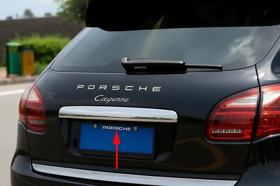 Porsche Cayenne 2010-2017 Chromleiste über dem Kennzeichen Libao (Edelstahl) Image