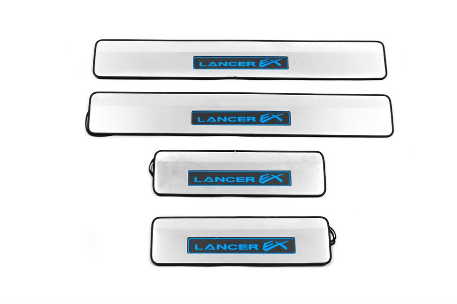 Mitsubishi Lancer X 2008- Einstiegsleisten Abdeckungen (Libao Led, 4 Stk., Edelstahl) Image