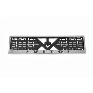 Kennzeichenhalter Chrom (1 Stk, Edelstahl) Mercedes Vito W638 1996-2003 Foto 1