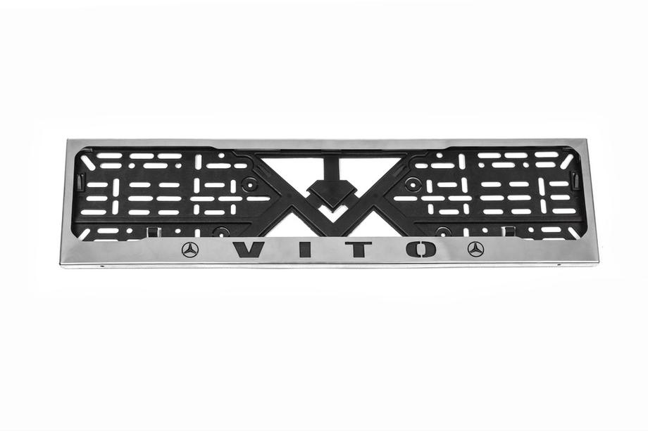 Mercedes Vito W638 1996-2003 Kennzeichenhalter Chrom (1 Stk, Edelstahl) Image