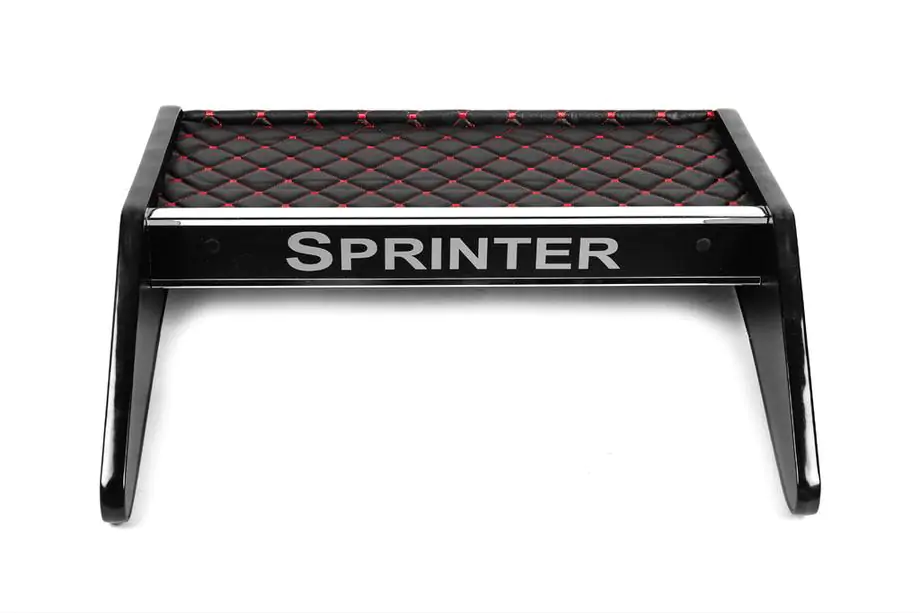Mercedes Sprinter W906 2006–2018 Ablage für Armaturenbrett (Schwarz mit roter Naht) Foto 3