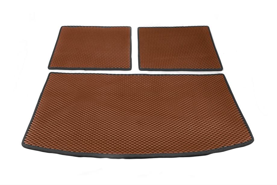 Audi Q7 2005-2015 Kofferraummatte 3-teilig (EVA, ziegelrot) (7-Sitzer) Image
