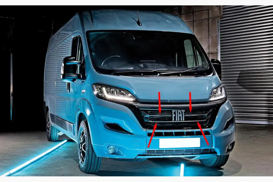 Fiat Ducato 2006-2025 Kühlergrill Blenden 2022+ (3 Stk, Edelstahl) Image