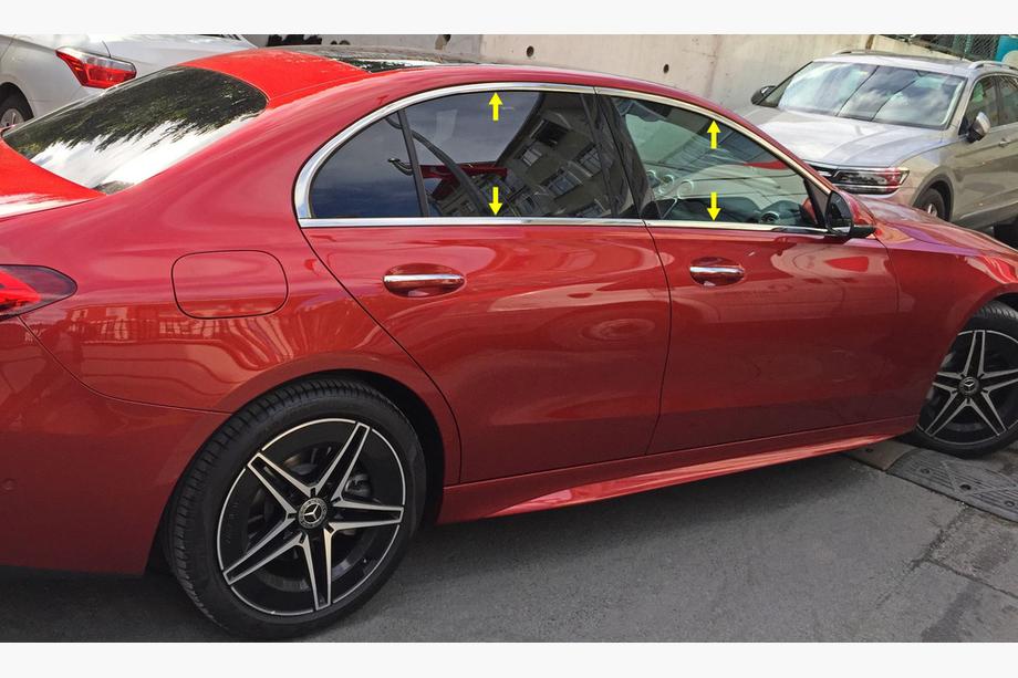 Mercedes C-class W206 2022- Komplette Fensterumrandung Edelstahl Image