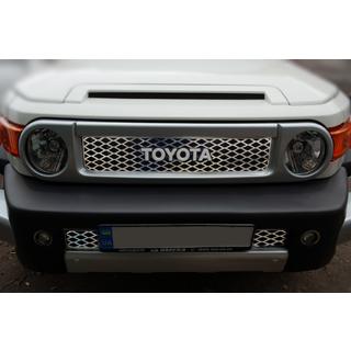 Chrom Abdeckungen für Kühlergrill (Edelstahl) Toyota FJ Cruiser 2006-2022 Foto 1