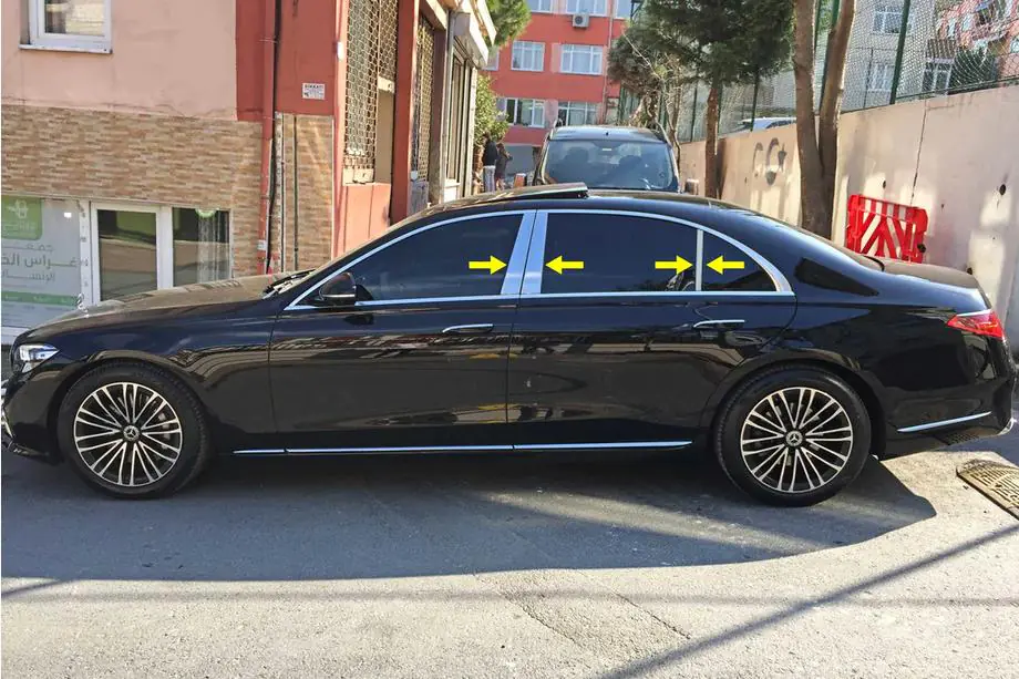 Mercedes S-class W223 2020- Edelstahl Säulenabdeckungen Image